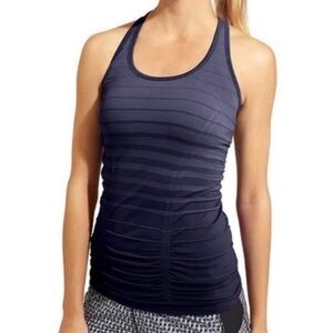 🌺 ATHLETA Women's Fastest Track Gradient Stripe Navy Tank Style 213910 Size M